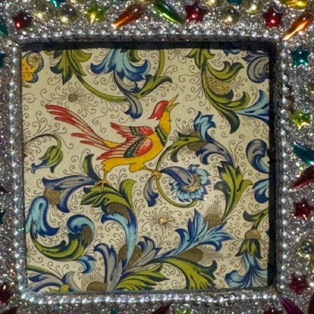 Jeweled wood Photo Frame - Picture 3 of 4
